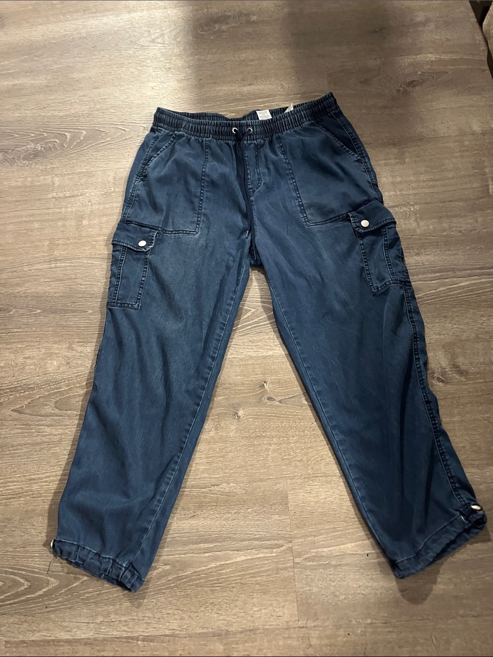 Time and Tru Women’s Navy Cargo Jogger Pants Size M 8-10